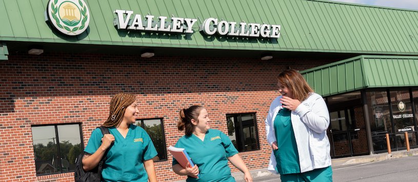 Students leaving Valley College Martinsburg campus.