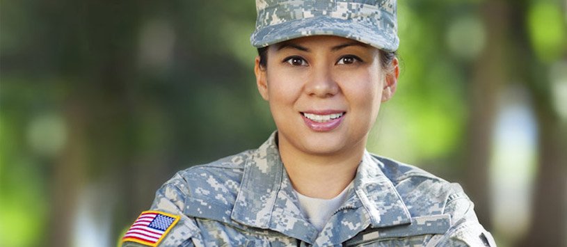 Smiling female veteran.